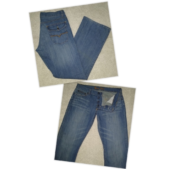 GUESS BUTTON FLY BLUE JEANS MEN'S 34 X 33 - Picture 1 of 6